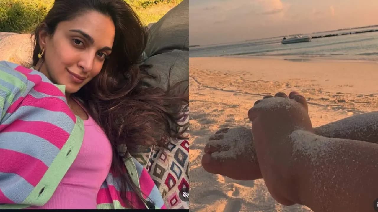 Pregnant Kiara Advani spend some quality time with husband sidharth malhotra and daughter on a sea beach 