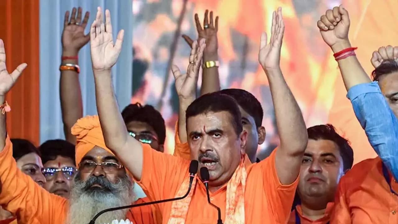 Suvendu Adhikari assures job to the sister-in-law of Abhijit Biswas the slain BJP worker from Kankurgachi claim made by his elder brother Biswajit after a Puja inauguration 