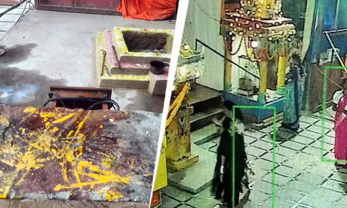 Eggs thrown at Hyderabad Durga temple