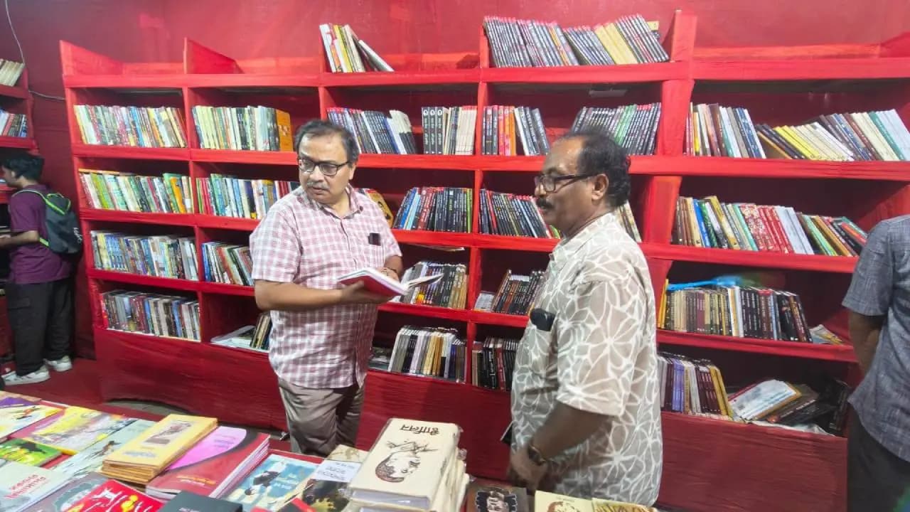The day after the bulldozer incident Kunal Ghosh visited the Lefts stall in Jadavpur