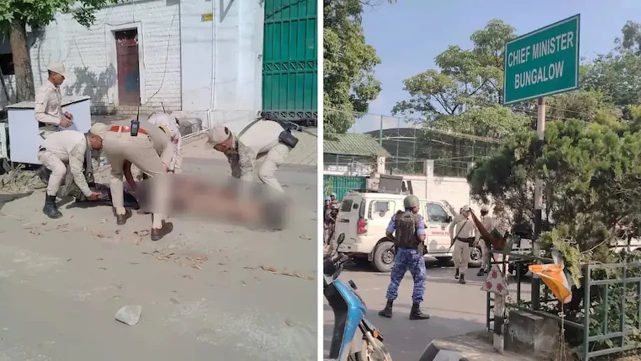 Manipur Violence: Three died people shown protest with dead body in front of Chief Ministers house