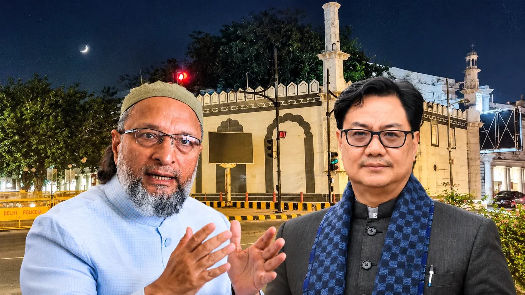 Asaduddin Owaisis Appeal: AIMIM chief seeks Kiren Rijijus help to protect a mosque near PM Modis residence