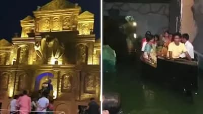 Boating into 'Naglok' Huge crowds gather at Guwahatis Bishnupur Durga Puja