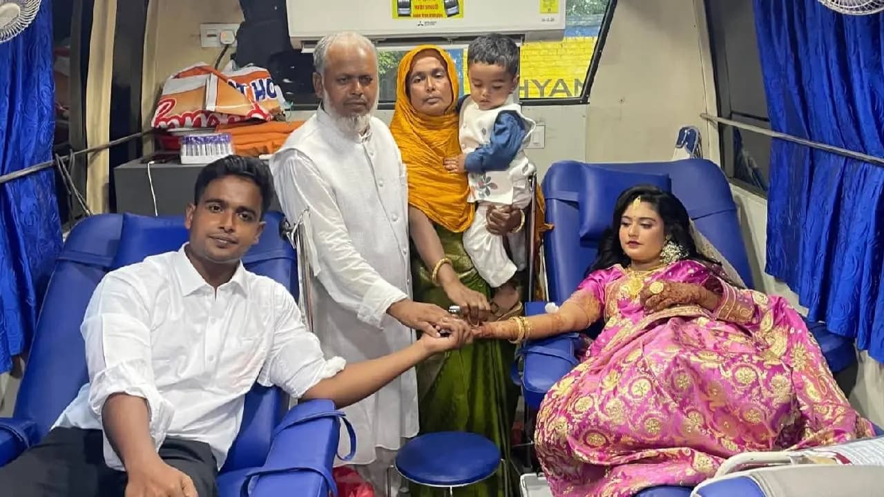 Newlyweds organizes Blood Donation Camp in their Reception Ceremony
