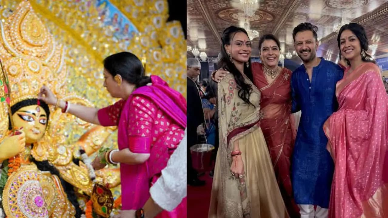 Vijaya Dashami bollywood: Smriti Irani performs boron adrija roy had beautiful time with Rupali Ganguly during sindur khela