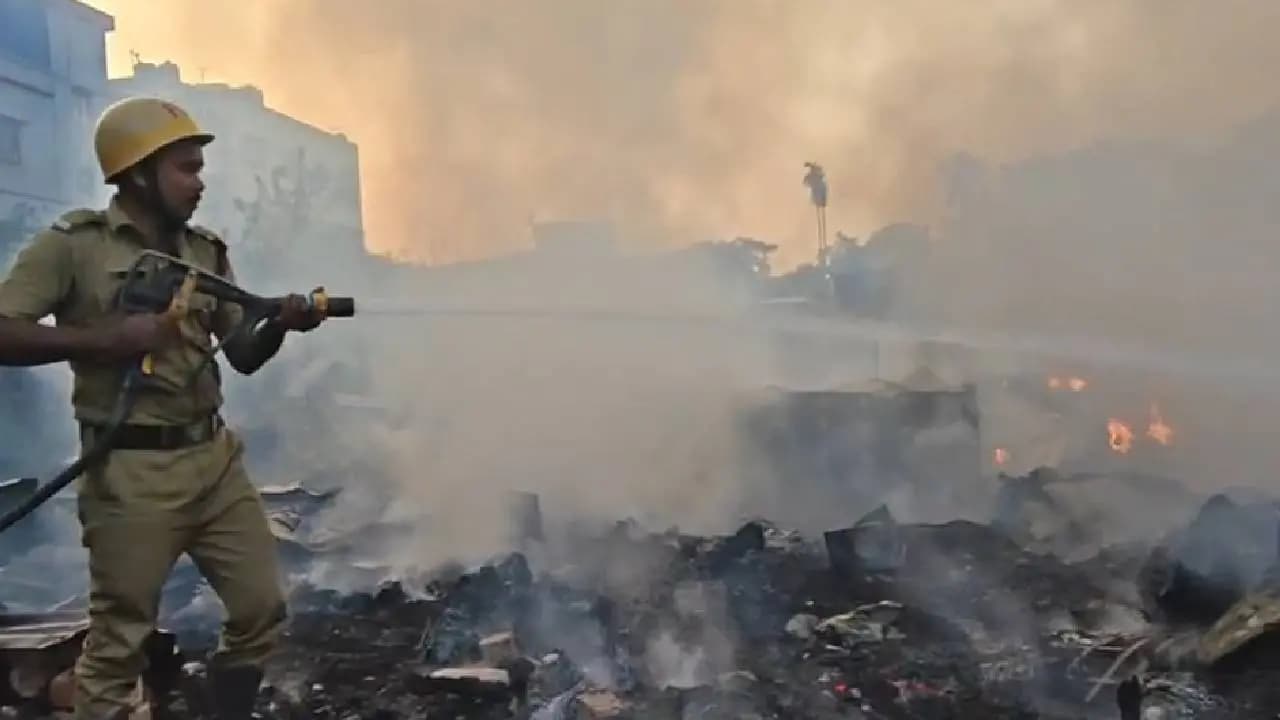 Massive fire destroys 20-25 shanties near New Town City Centre
