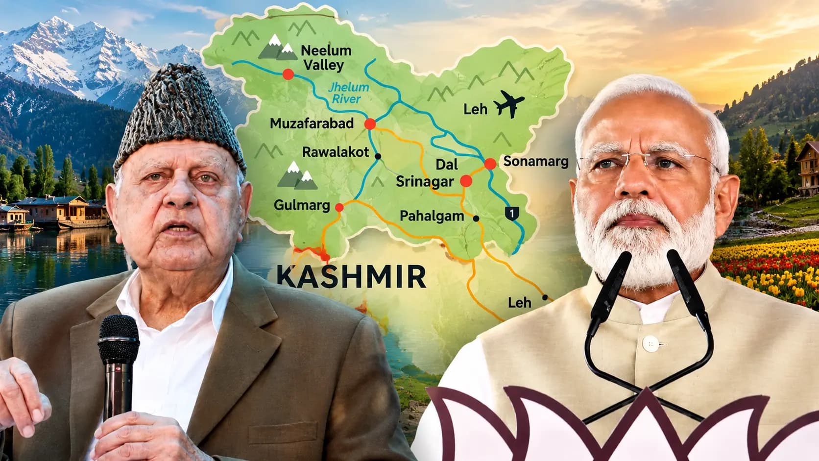 Farooq Abdullah On Kashmiris: Pakistan is the one protecting the Kashmiris Farooq Abdullah makes a controversial claim while lashing out at the Modi government the BJP hits back calling him a traitor