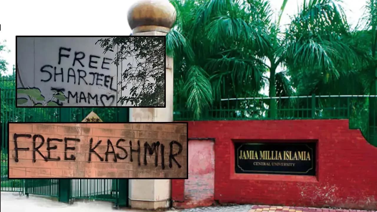 Jamia Millia Islamia University authorities announce suspension of online classes following controversy over graffiti on walls