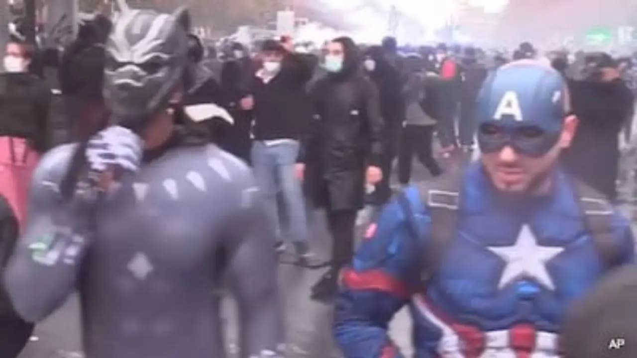 Superheroes on the streets France hit by mass protests over high living costs