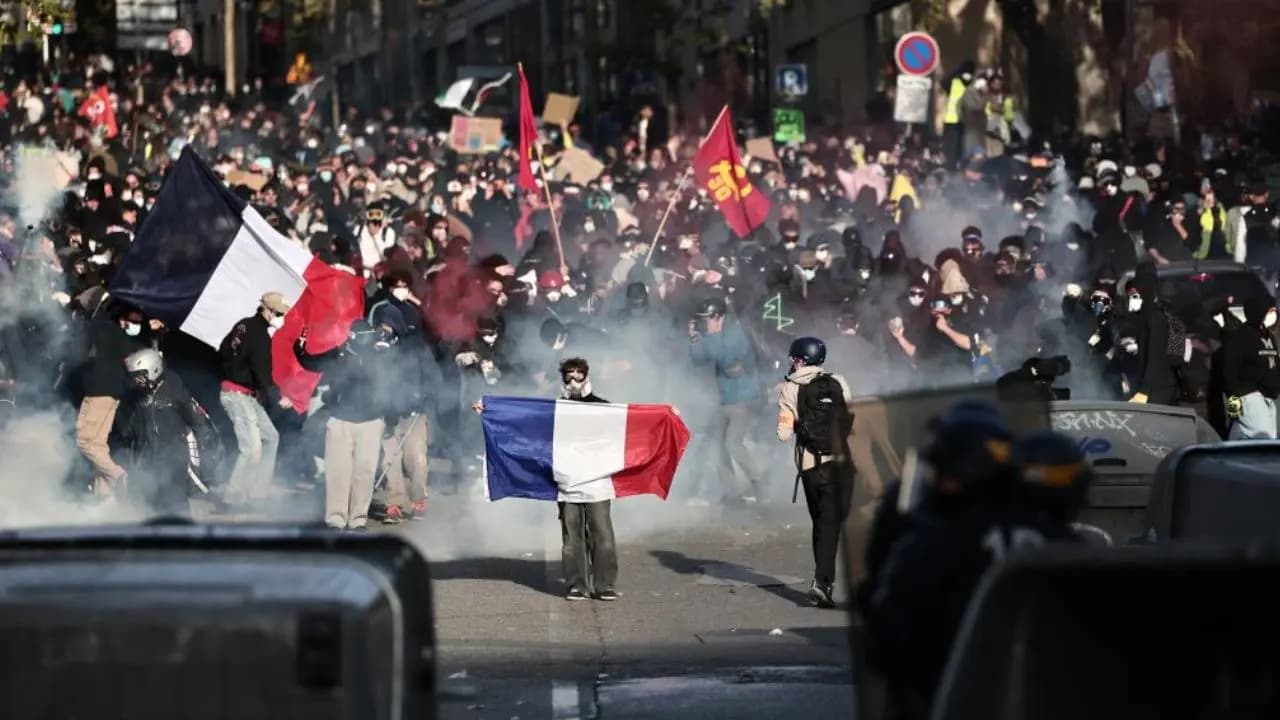 Widespread public protests in several European countries