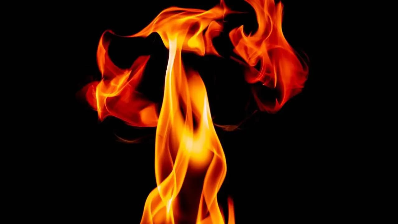 Midnight inferno at Midnapore Central Bus Stand