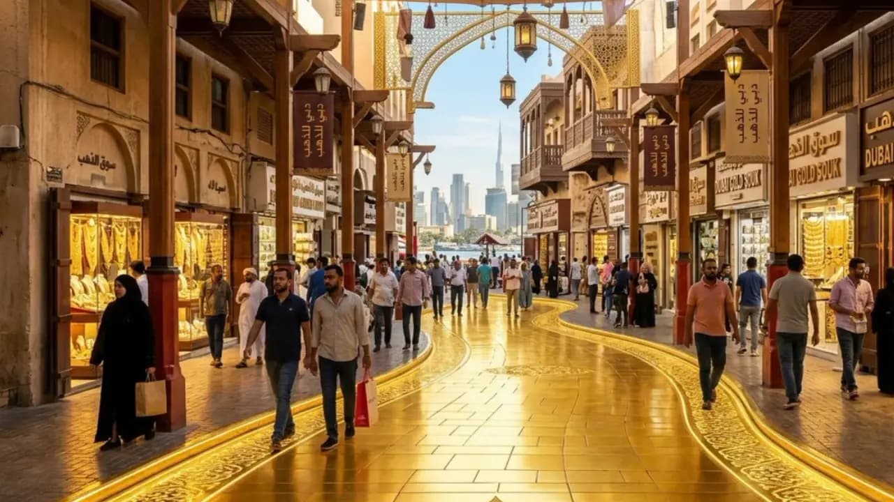 Dubai Gold Walkway: Worlds First 24 Carat golden path is being built in this Year End
