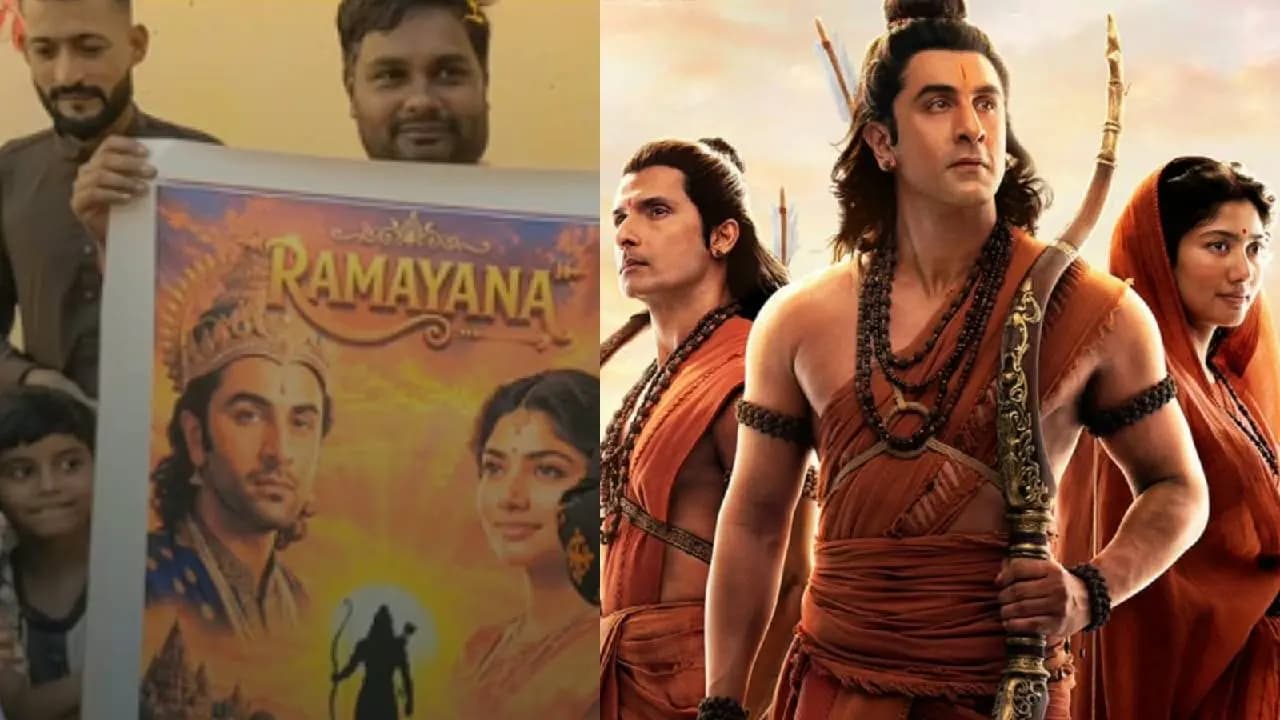Ramayana movie poster put up at a temple of Karachi Pakistan 