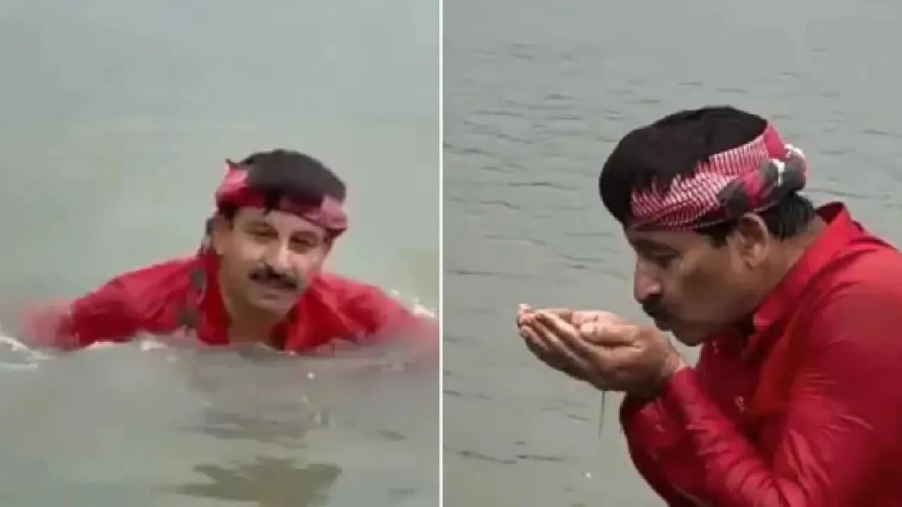 BJP MP Takes Yamuna Dip Manoj Tiwari says Might Be Crocodiles Here But  know why he said this