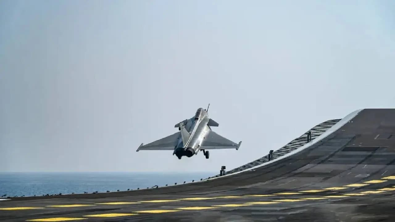 Indian Navy Conducts Rafale Marine Trials In Goa Ahead Of INS Vikrant Operations