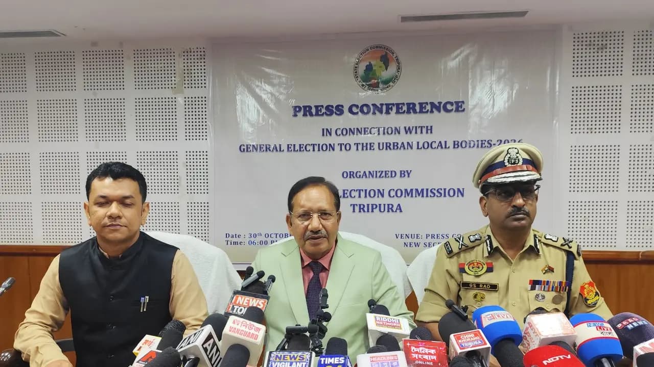Tripura Civic Bodies Elections on November 27