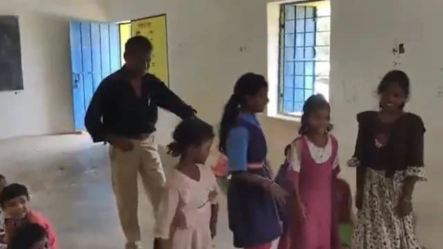 Drunk Head Master Dancing With Girl Students Inside School in Chhattisgarh