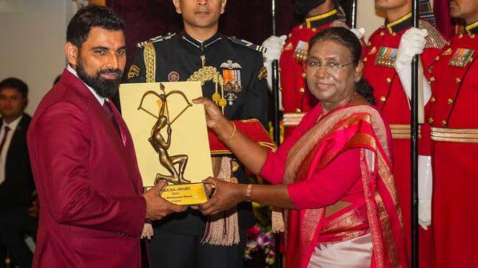 Mohammed Shami receives Arjuna Award from the president today