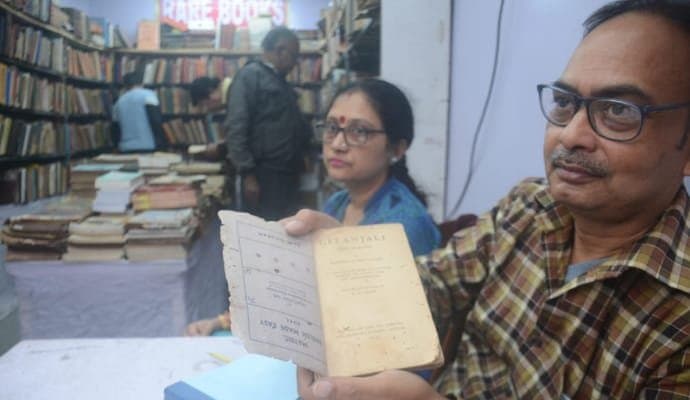 Selling of old and rare books at Kolkata Book Fair