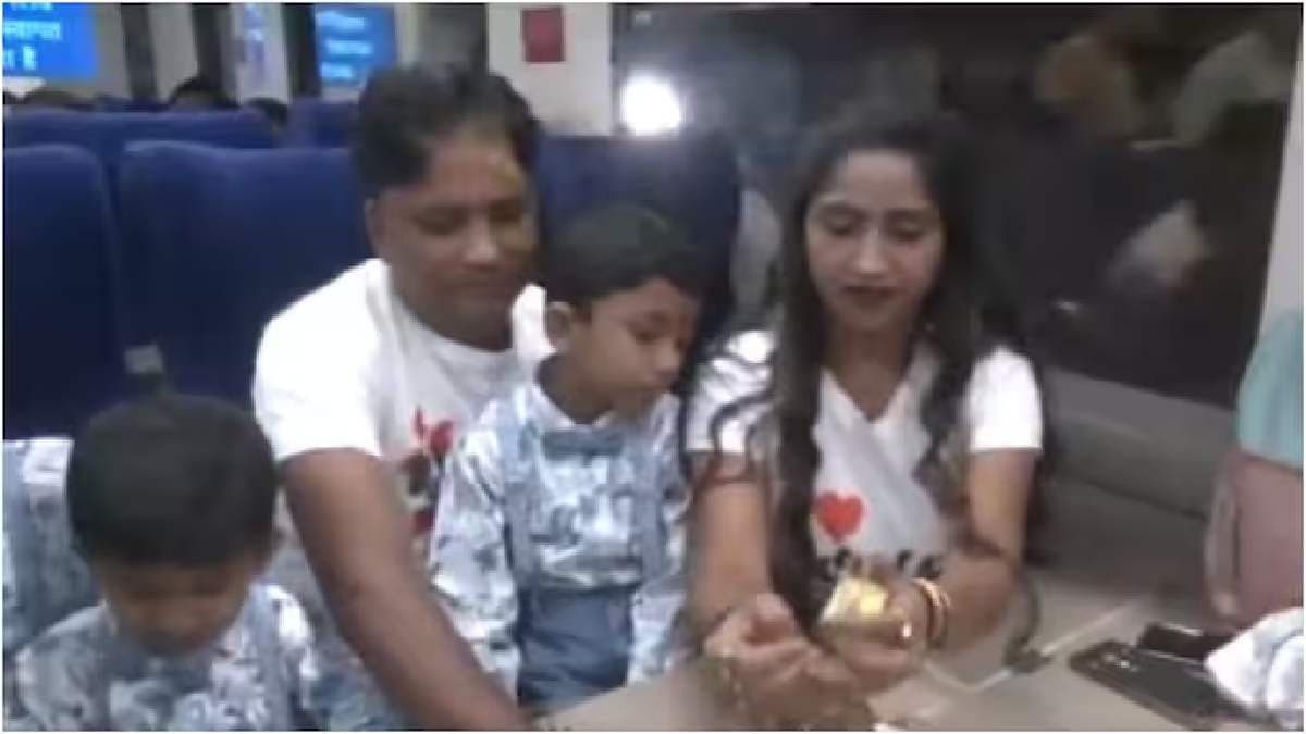 Couple celebrates son birthday in Kashmir first Vande Bharat