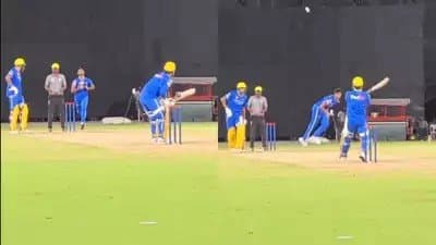 Ms Dhoni brings back helicopter shot in Chennai Super Kings practice