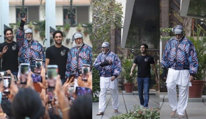 In a first, Amitabh Bachchan steps out with grandson Agastya Nanda to greet fans in Mumbai!