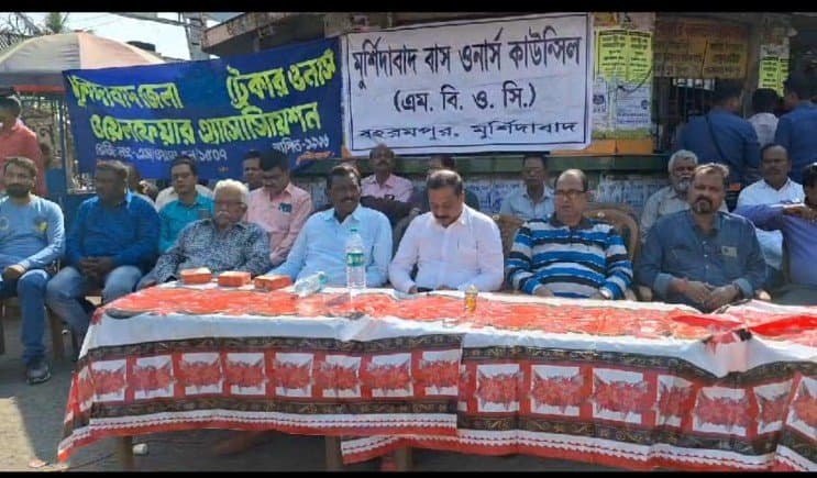 Bus strike in Murshidabad on Monday