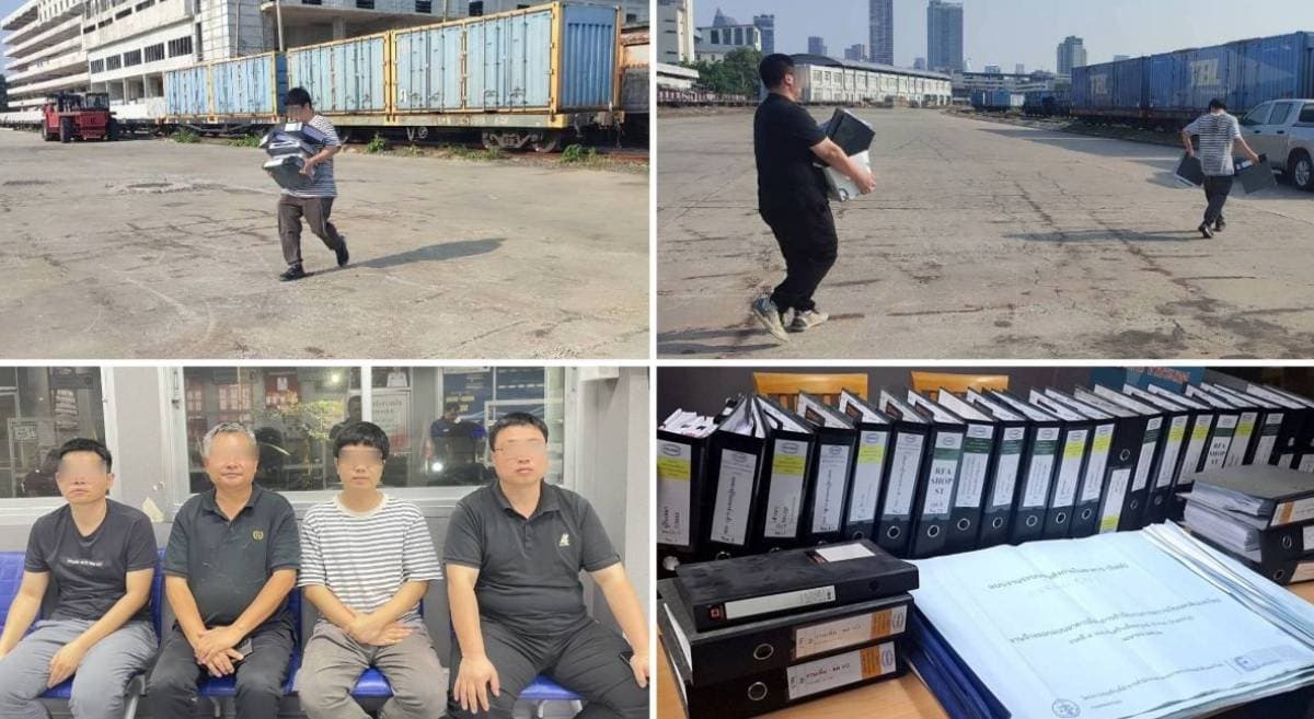 Five Chinese nationals were arrested in Thailands Chatuchak district