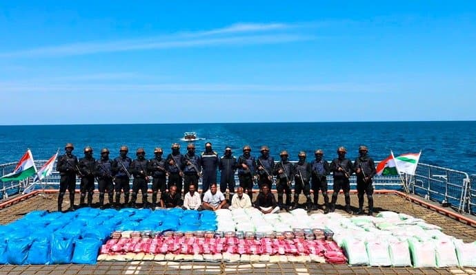 Navy Seizes 3,300 Kg Of Drug Bust Off Gujarat Coast