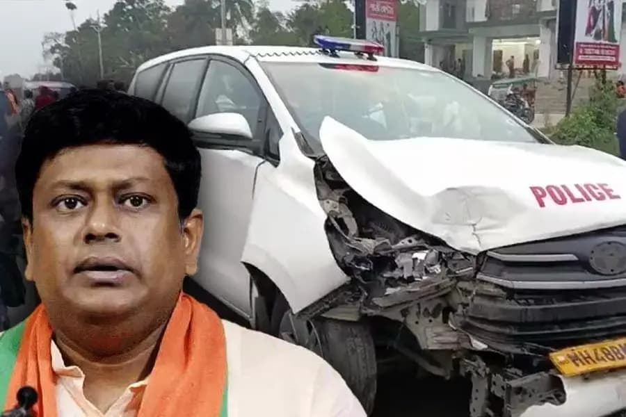 Sukant Majumder's convoy accident in Shantipur