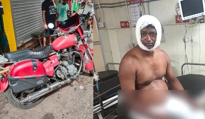 Kolkata Police got beaten by drunk man in kolkata_gnr