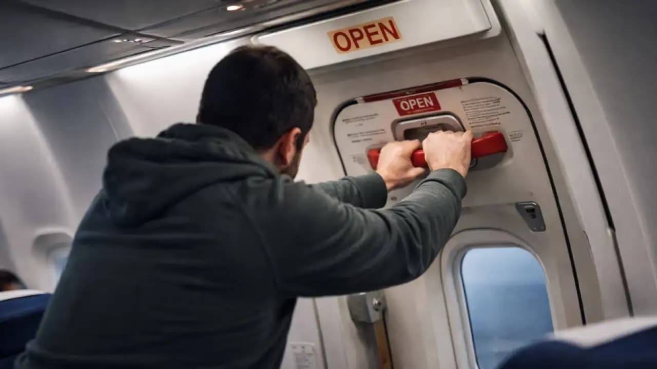 Passenger tries to open IndiGo flight emergency door mid-air claims ghost possession