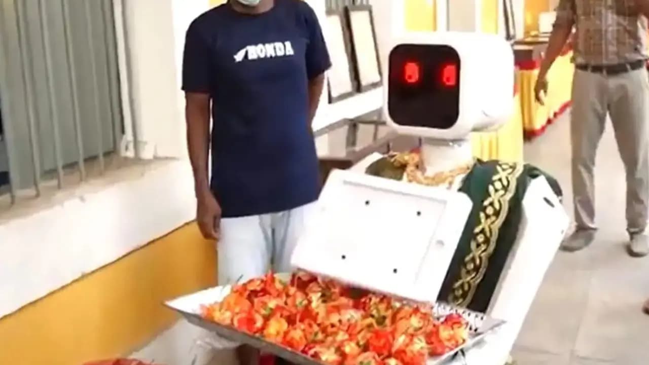 in Puducherry assembly elections 2026 robot nila welcomes voters