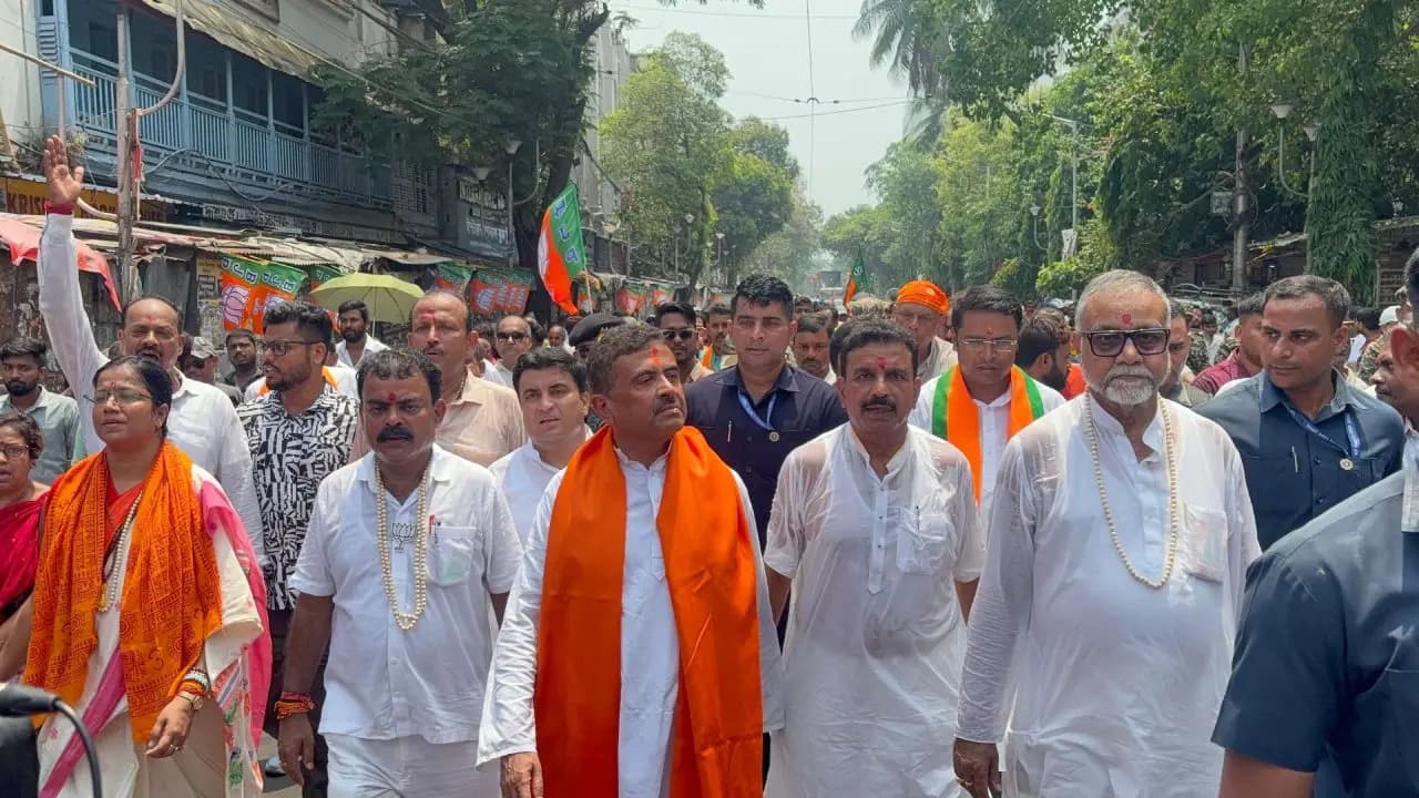 West bengal elections 2026: suvendu adhikary rally in kolkata