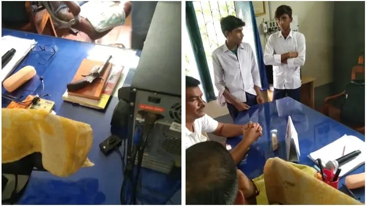 massive chaos after student displayed arms in classroom in murshidabad