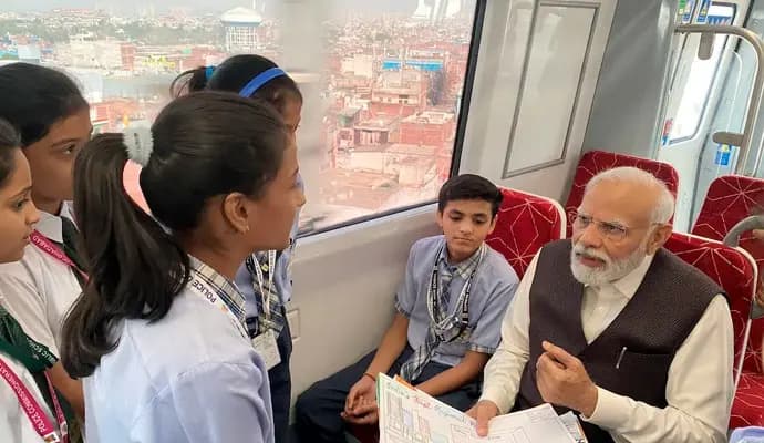 Narendra Modi Interacts With Students, Other Passengers On NaMo Bharat Train