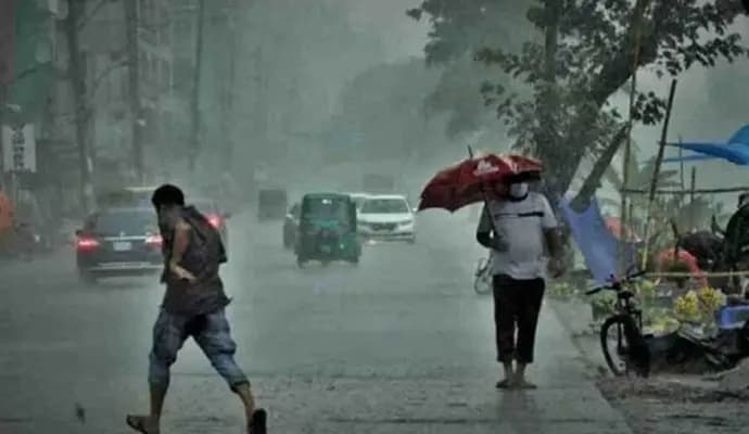 Scattered rainfall in west Bengal