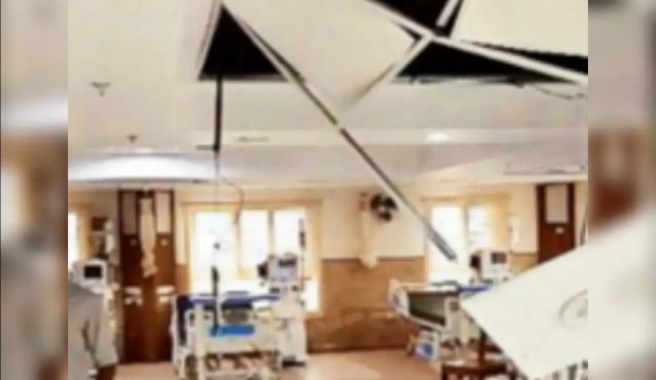 false ceiling of hospital falls