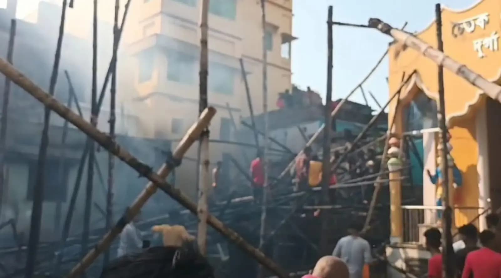Fire at Durga puja pandal