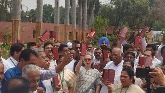INDIA bloc launches protest outside Parliament