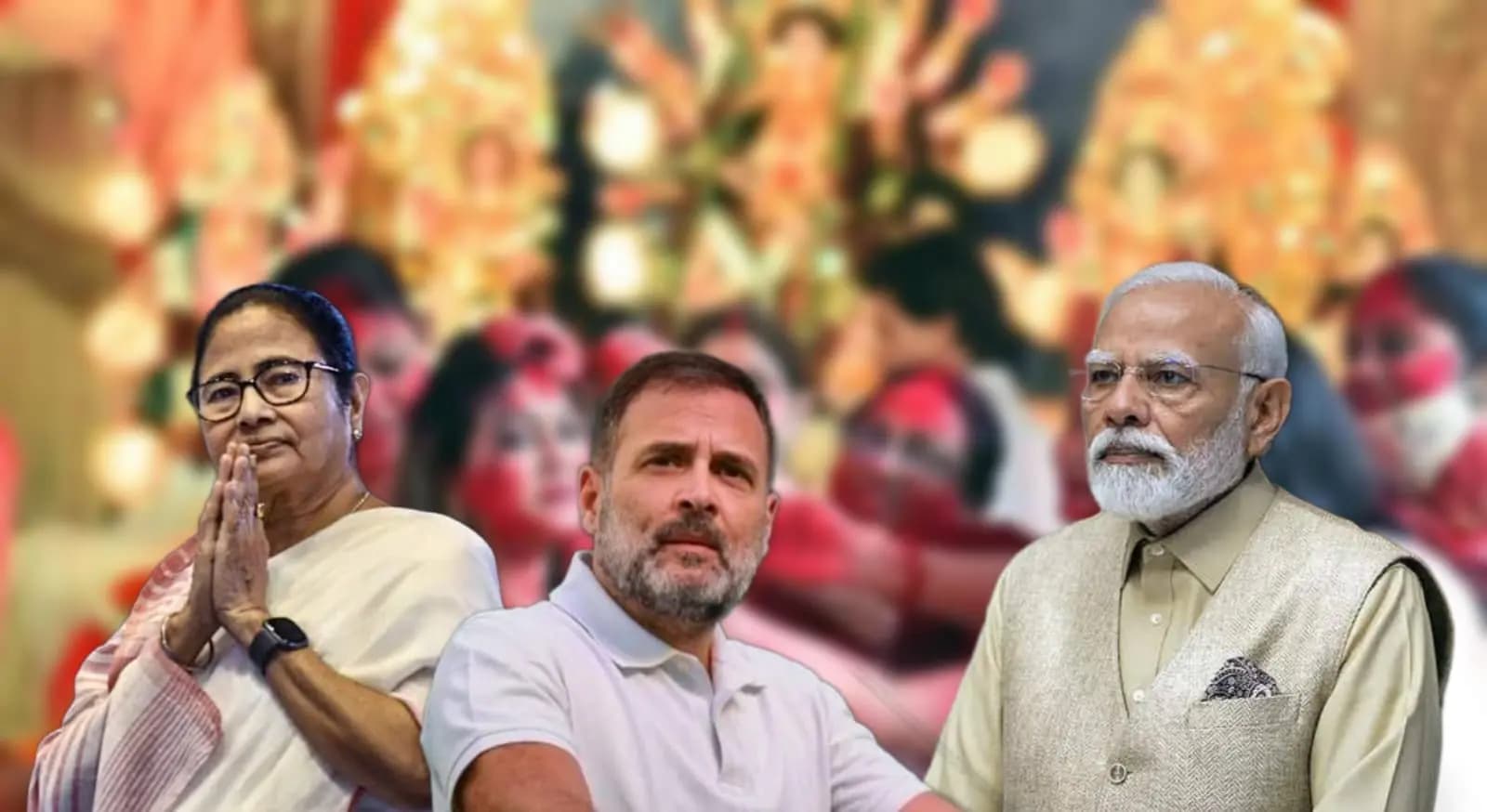 Narendra modi mamata Banerjee rahul gandhi wishes on bijoya dashami