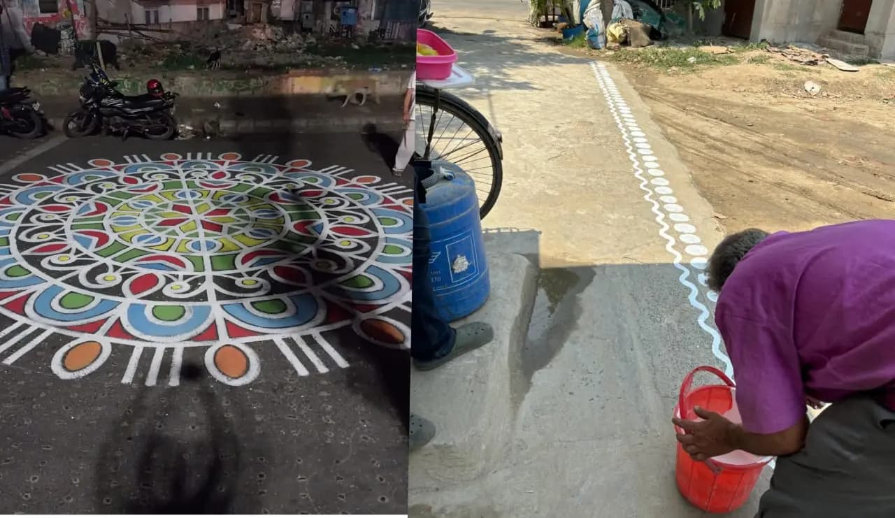 Nababarsha Alpona on Kolkata Streets