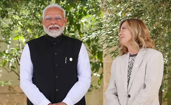 PM Meets Zelensky Meloni Macron And Pope in g7 summit