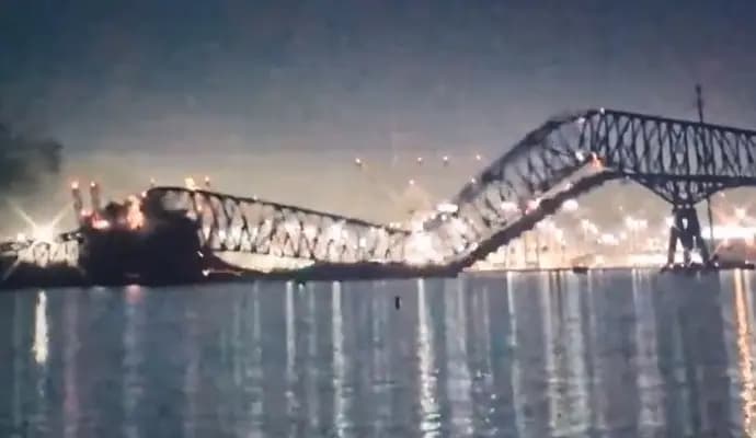 US Bridge Collapses After Ship Collision