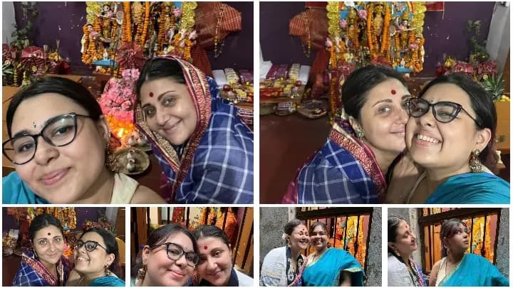 Swastika Mukherjee celebrates durga puja with her daughter after long time