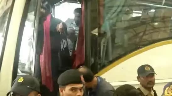 Jharkhand MLAs arrive at Hyderabad airport