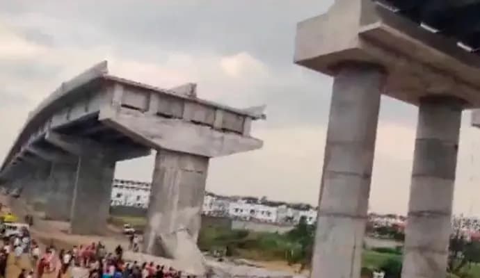 Under-construction bridge collapses in Gujarat, 2 people crushed to death
