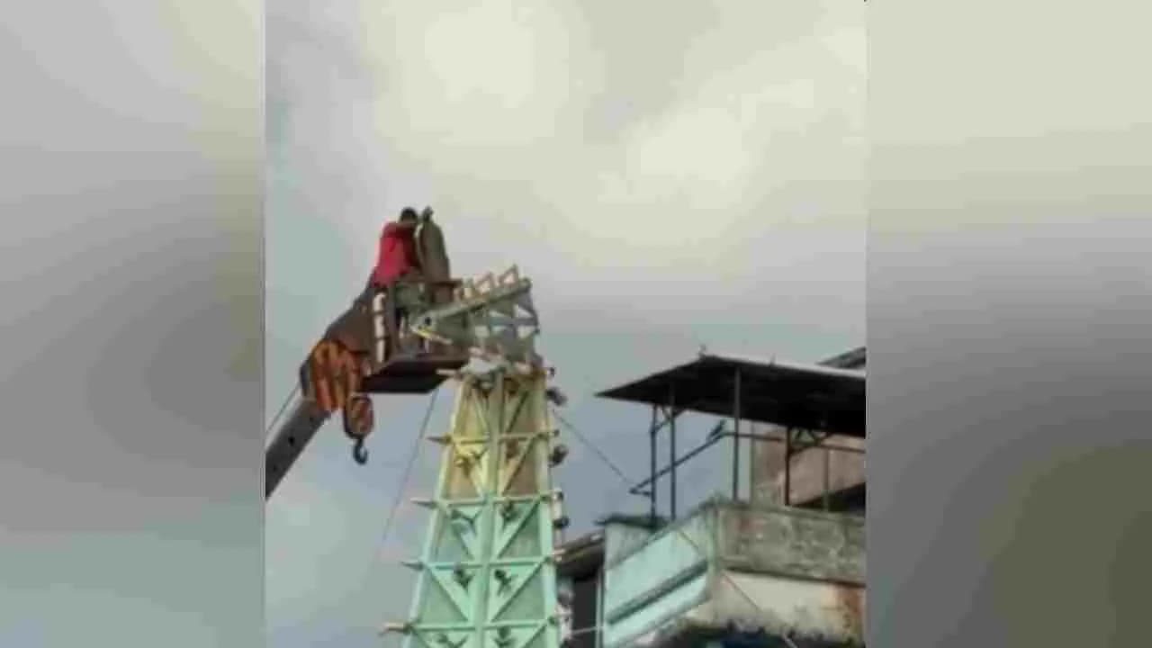 The clock tower adjacent to Garia Mitali Sangha was demolished at the initiative of the administration