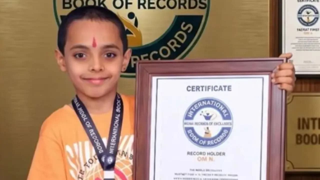 8-year-old sets World Record, Recites Shiv Tandav Strotram in Shirshana for 3 minutes 47 seconds