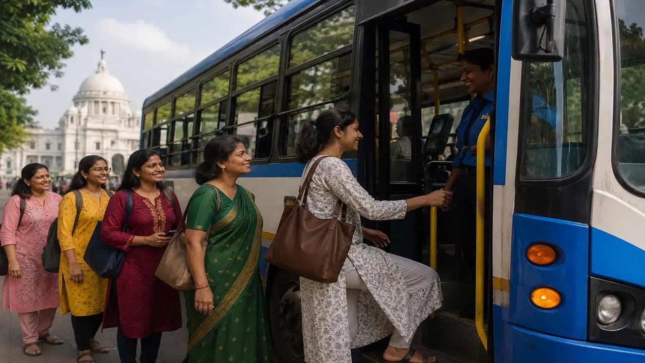 women in Bengal can travel on government buses free of cost